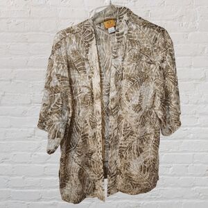 Womens Vintage Gold Shimmer Floral Whimsy Patterned